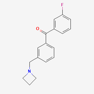 molecular formula C17H16FNO B1325704 3-Azetidinomethyl-3'-fluorobenzophenone CAS No. 898771-65-8