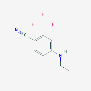 molecular formula C10H9F3N2 B13257040 4-(Ethylamino)-2-(trifluoromethyl)benzonitrile 