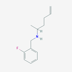 molecular formula C13H18FN B13257049 [(2-Fluorophenyl)methyl](hex-5-en-2-yl)amine 