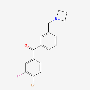 molecular formula C17H15BrFNO B1325706 3'-Azetidinomethyl-4-bromo-3-fluorobenzophenone CAS No. 898771-81-8
