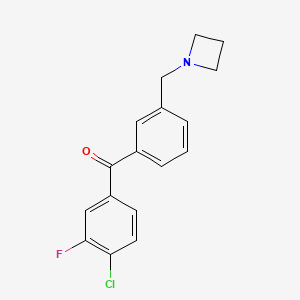 molecular formula C17H15ClFNO B1325707 3'-Azetidinomethyl-4-chloro-3-fluorobenzophenone CAS No. 898771-83-0