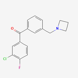 molecular formula C17H15ClFNO B1325708 3'-Azetidinomethyl-3-chloro-4-fluorobenzophenone CAS No. 898771-85-2