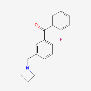 molecular formula C17H16FNO B1325709 3'-氮杂环丁基甲基-2-氟苯甲酮 CAS No. 898771-89-6