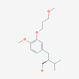 molecular formula C17H27BrO3 B132571 2-(3-Methoxypropoxy)-4-((R)-2-(bromomethyl)-3-methylbutyl)-1-methoxybenzene CAS No. 172900-69-5