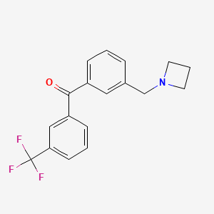 molecular formula C18H16F3NO B1325711 3-Azetidinomethyl-3'-trifluoromethylbenzophenone CAS No. 898771-93-2