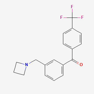 molecular formula C18H16F3NO B1325712 3-Azetidinomethyl-4'-trifluoromethylbenzophenone CAS No. 898771-95-4