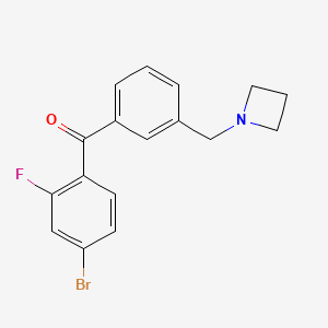molecular formula C17H15BrFNO B1325713 3'-Azetidinomethyl-4-bromo-2-fluorobenzophenone CAS No. 898771-97-6
