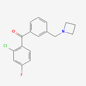 molecular formula C17H15ClFNO B1325714 3'-Azetidinomethyl-2-chloro-4-fluorobenzophenone CAS No. 898771-99-8