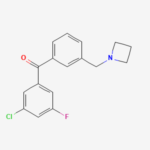 molecular formula C17H15ClFNO B1325715 3'-Azetidinomethyl-3-chloro-5-fluorobenzophenone CAS No. 898772-01-5