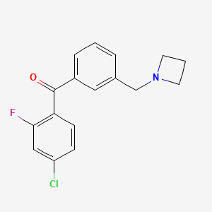 molecular formula C17H15ClFNO B1325716 3'-Azetidinomethyl-4-chloro-2-fluorobenzophenone CAS No. 898772-03-7