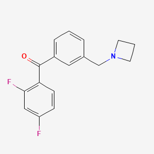 molecular formula C17H15F2NO B1325717 3'-Azetidinomethyl-2,4-difluorobenzophenone CAS No. 898772-21-9