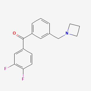 molecular formula C17H15F2NO B1325718 3'-氮杂环丁基甲基-3,4-二氟二苯甲酮 CAS No. 898772-24-2