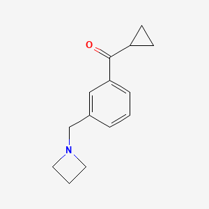 molecular formula C14H17NO B1325721 3-(Azetidinomethyl)phenyl cyclopropyl ketone CAS No. 898772-33-3