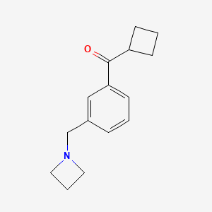 molecular formula C15H19NO B1325722 3-(Azetidinomethyl)phenyl cyclobutyl ketone CAS No. 898772-36-6