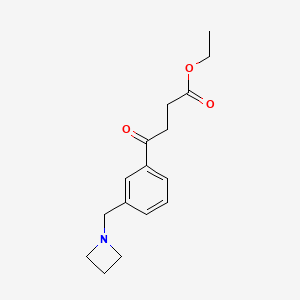 molecular formula C16H21NO3 B1325723 Ethyl 4-[3-(azetidinomethyl)phenyl]-4-oxobutyrate CAS No. 898772-45-7
