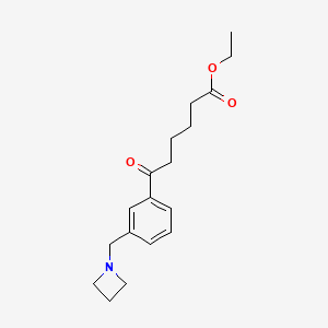 molecular formula C18H25NO3 B1325725 Ethyl 6-[3-(azetidinomethyl)phenyl]-6-oxohexanoate CAS No. 898761-14-3