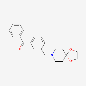 molecular formula C21H23NO3 B1325727 3-[1,4-Dioxa-8-azaspiro[4.5]decan-8-ylmethyl]benzophenone CAS No. 898761-26-7