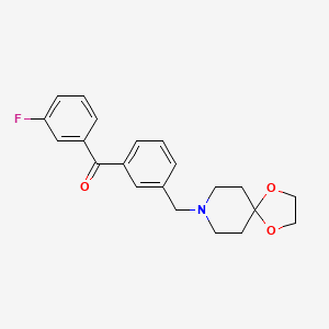 molecular formula C21H22FNO3 B1325728 3-[1,4-Dioxa-8-azaspiro[4.5]decan-8-ylmethyl]-3'-fluorobenzophenone CAS No. 898761-77-8