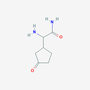 molecular formula C7H12N2O2 B13257282 2-Amino-2-(3-oxocyclopentyl)acetamide 