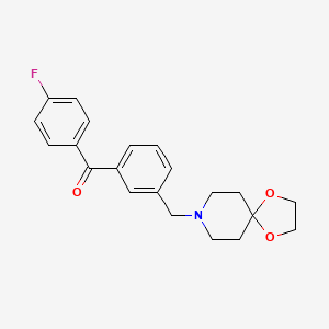 molecular formula C21H22FNO3 B1325729 3-[1,4-Dioxa-8-azaspiro[4.5]decan-8-ylmethyl]-4'-fluorobenzophenone CAS No. 898761-79-0