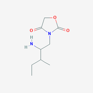 molecular formula C9H16N2O3 B13257293 3-(2-Amino-3-methylpentyl)-1,3-oxazolidine-2,4-dione 