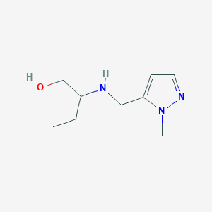 molecular formula C9H17N3O B13257295 2-{[(1-methyl-1H-pyrazol-5-yl)methyl]amino}butan-1-ol 