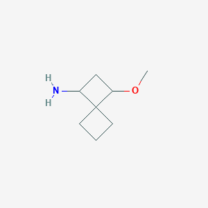molecular formula C8H15NO B13257327 3-Methoxyspiro[3.3]heptan-1-amine 