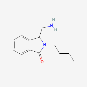 molecular formula C13H18N2O B13257338 3-(Aminomethyl)-2-butyl-2,3-dihydro-1H-isoindol-1-one 