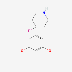 molecular formula C13H18FNO2 B13257348 4-(3,5-Dimethoxyphenyl)-4-fluoropiperidine 