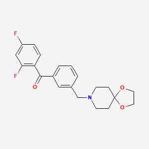 molecular formula C21H21F2NO3 B1325736 2,4-Difluoro-3'-[1,4-dioxa-8-azaspiro[4.5]decan-8-ylmethyl]benzophenone CAS No. 898762-34-0