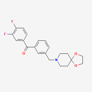 molecular formula C21H21F2NO3 B1325737 3,4-Difluoro-3'-[1,4-dioxa-8-azaspiro[4.5]decan-8-ylmethyl]benzophenone CAS No. 898762-37-3
