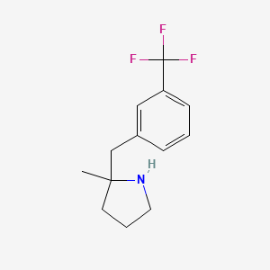 molecular formula C13H16F3N B13257371 2-Methyl-2-{[3-(trifluoromethyl)phenyl]methyl}pyrrolidine 