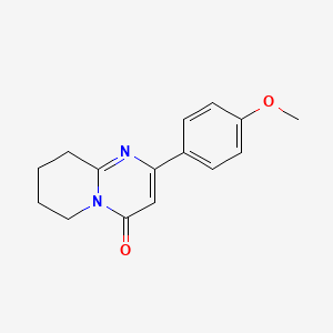 molecular formula C15H16N2O2 B13257373 2-(4-Methoxyphenyl)-4H,6H,7H,8H,9H-pyrido[1,2-a]pyrimidin-4-one 