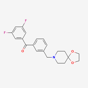 molecular formula C21H21F2NO3 B1325738 3,5-Difluoro-3'-[1,4-dioxa-8-azaspiro[4.5]decan-8-ylmethyl]benzophenone CAS No. 898762-40-8