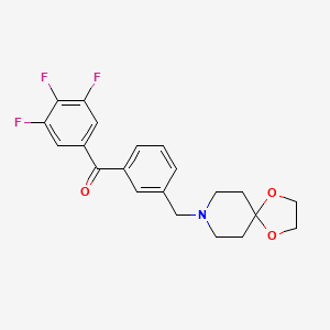 molecular formula C21H20F3NO3 B1325739 3'-[1,4-Dioxa-8-azaspiro[4.5]decan-8-ylmethyl]-3,4,5-trifluorobenzophenone CAS No. 898762-43-1