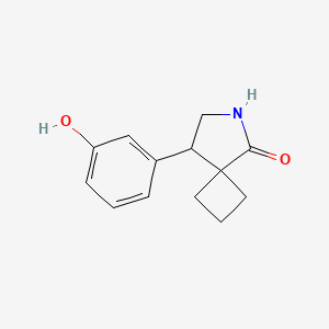 molecular formula C13H15NO2 B13257393 8-(3-Hydroxyphenyl)-6-azaspiro[3.4]octan-5-one 