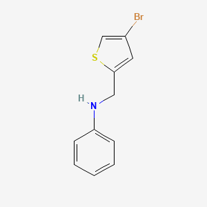 molecular formula C11H10BrNS B13257426 N-[(4-bromothiophen-2-yl)methyl]aniline 