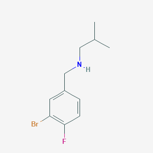 molecular formula C11H15BrFN B13257467 N-(3-bromo-4-fluorobenzyl)-2-methylpropan-1-amine 