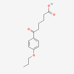 molecular formula C15H20O4 B1325750 6-Oxo-6-(4-n-propoxyphenyl)hexanoic acid CAS No. 898791-76-9