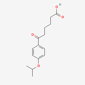 molecular formula C15H20O4 B1325753 6-Oxo-6-(4-isopropoxyphenyl)hexanoic acid CAS No. 898791-88-3