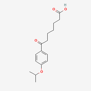 molecular formula C16H22O4 B1325754 7-Oxo-7-(4-isopropoxyphenyl)heptanoic acid CAS No. 898791-91-8
