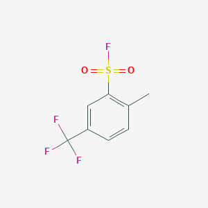 molecular formula C8H6F4O2S B13257563 2-Methyl-5-(trifluoromethyl)benzene-1-sulfonyl fluoride 