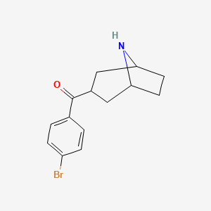 molecular formula C14H16BrNO B13257568 3-(4-Bromobenzoyl)-8-azabicyclo[3.2.1]octane 