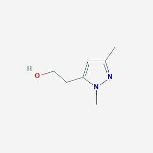 molecular formula C7H12N2O B13257590 2-(1,3-dimethyl-1H-pyrazol-5-yl)ethan-1-ol 
