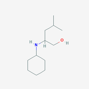 molecular formula C12H25NO B13257646 2-(Cyclohexylamino)-4-methylpentan-1-ol 