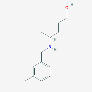 molecular formula C13H21NO B13257647 4-{[(3-Methylphenyl)methyl]amino}pentan-1-ol 