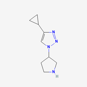 molecular formula C9H14N4 B13257654 4-Cyclopropyl-1-(pyrrolidin-3-yl)-1H-1,2,3-triazole 