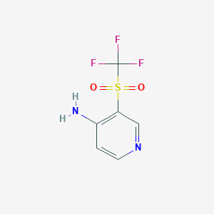 molecular formula C6H5F3N2O2S B13257670 3-Trifluoromethanesulfonyl-pyridin-4-ylamine 