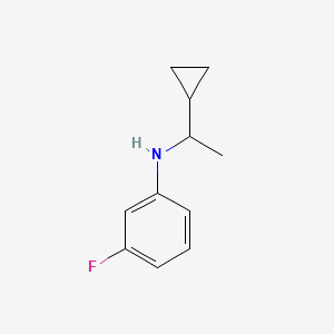 molecular formula C11H14FN B13257699 N-(1-cyclopropylethyl)-3-fluoroaniline 