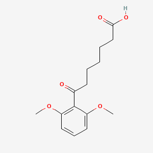 molecular formula C15H20O5 B1325772 7-(2,6-Dimethoxyphenyl)-7-oxoheptanoic acid CAS No. 898792-51-3